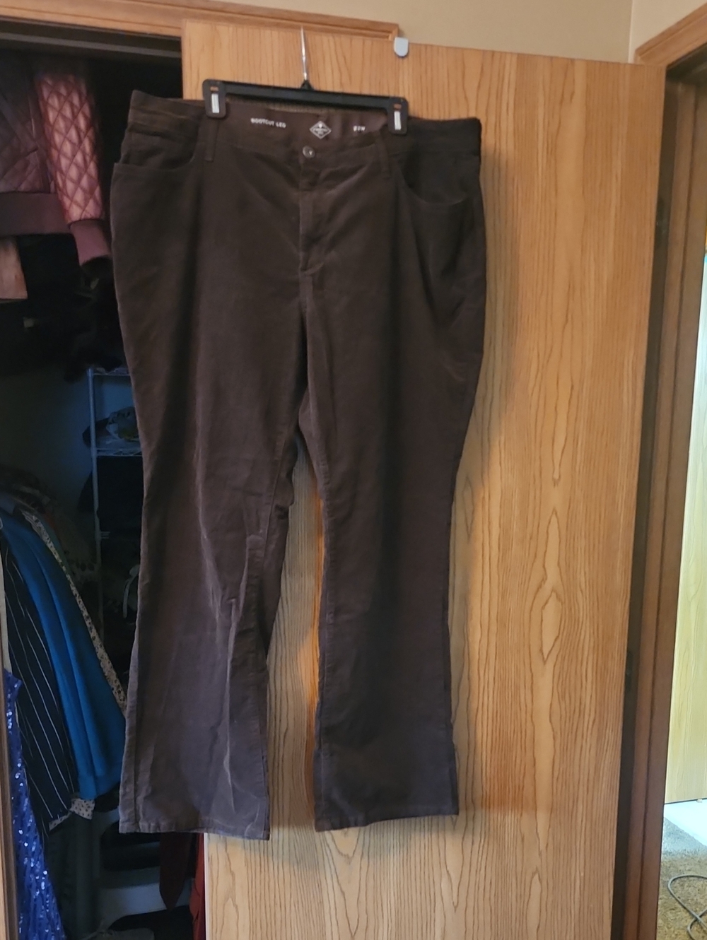 St. John's Bay Dark Brown Corduroy Straight-Leg Pants